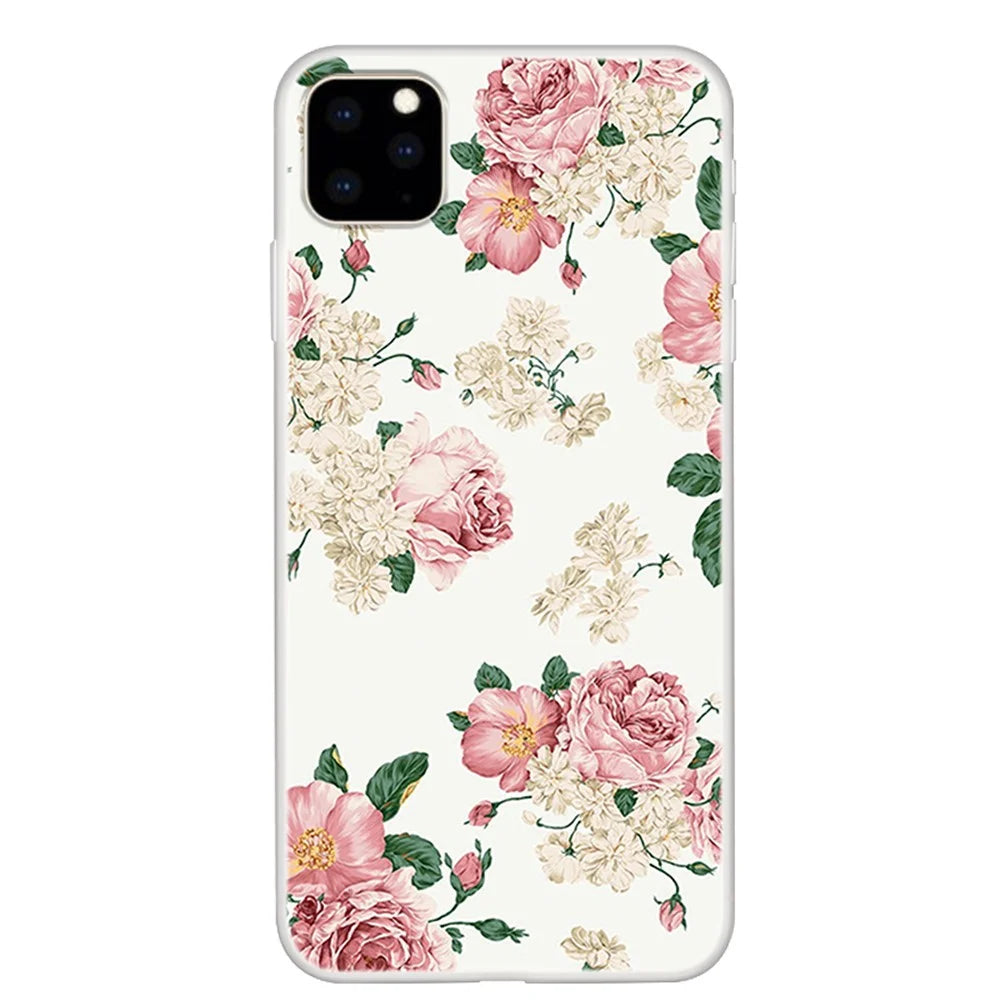 Clear Pattern Printing Soft TPU Back Shell for iPhone 11 6.1-inch (2019) - Flowers - 1