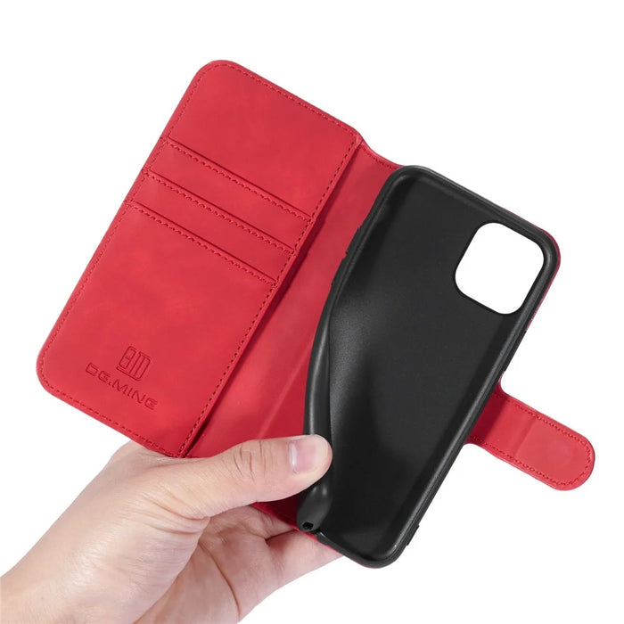 DG.MING Retro Style Wallet Leather Stand Case for iPhone 11 Pro 5.8-inch (2019) - Red - 2