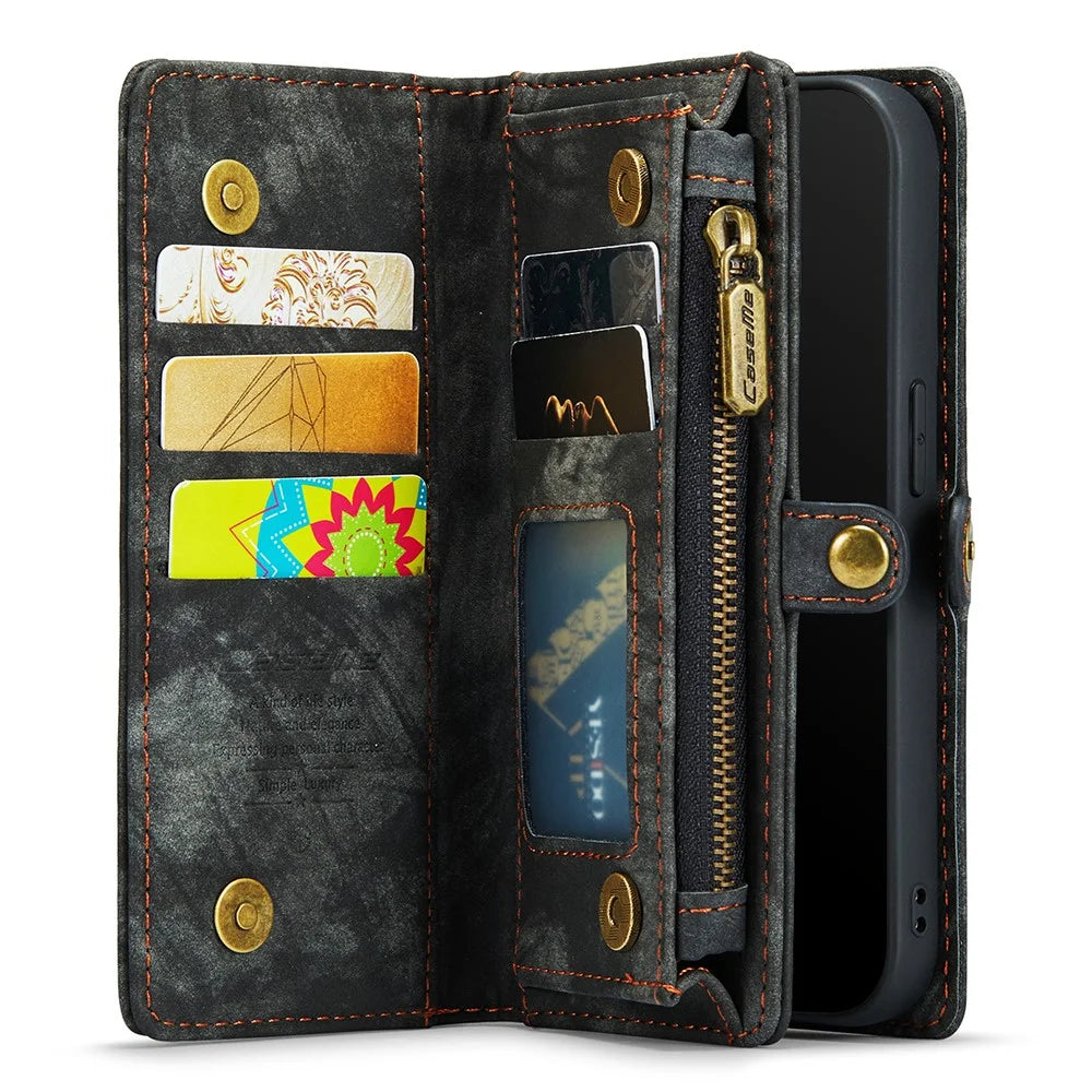 CASEME 008 Series Shockproof Case for iPhone 11 Pro Max 6.5 inch (2019) Detachable 2-in-1 PU Leather Wallet Phone Case - Black - 4