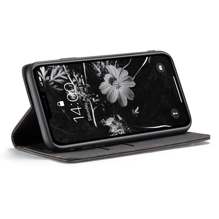 CASEME 013 Series Auto-absorbed Flip Leather Wallet Case for iPhone 11 6.1 inch (2019) - Black - 3