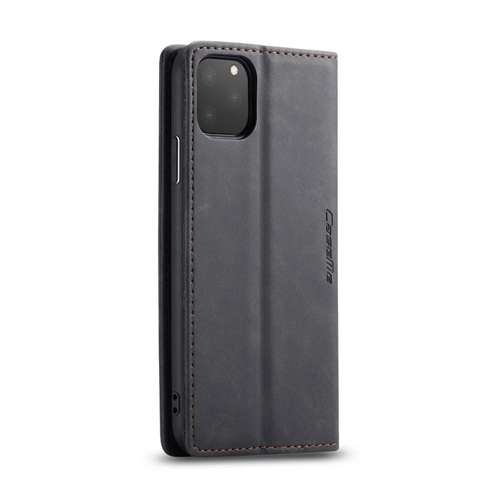 CASEME 013 Series Auto-absorbed Flip Leather Wallet Case for iPhone 11 Pro Max 6.5 inch (2019) - Black - 4