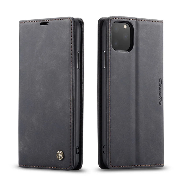 CASEME 013 Series Auto-absorbed Leather Wallet Case for iPhone 11 Pro 5.8-inch (2019) - Black - 2