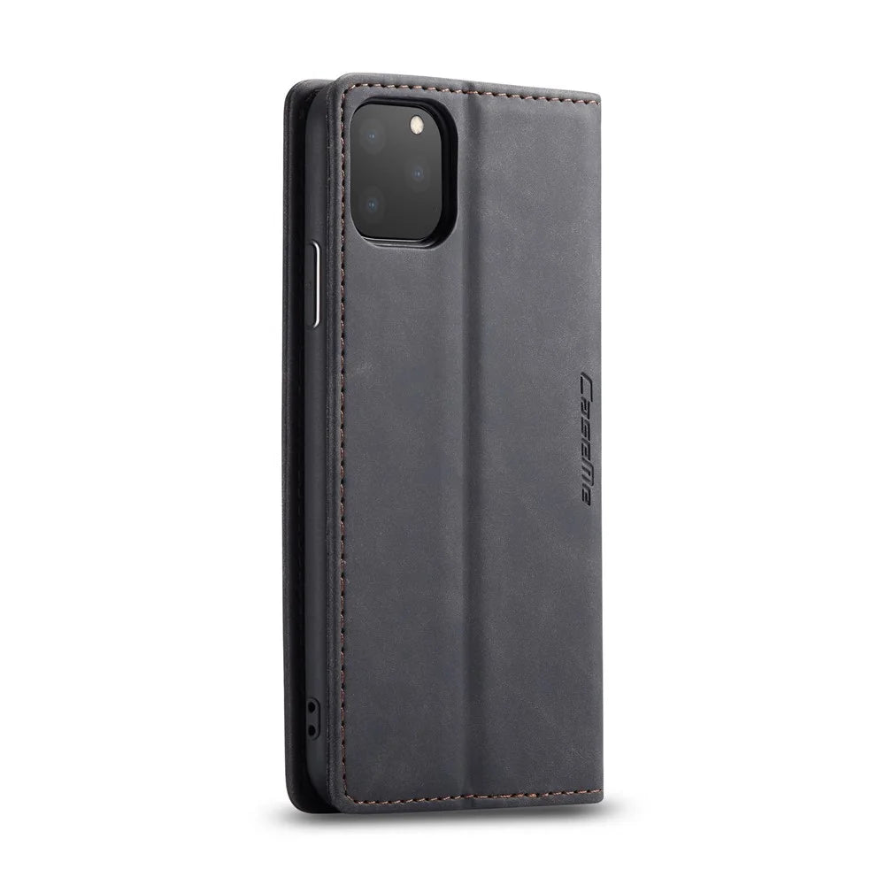 CASEME 013 Series Auto-absorbed Leather Wallet Case for iPhone 11 Pro 5.8-inch (2019) - Black - 4