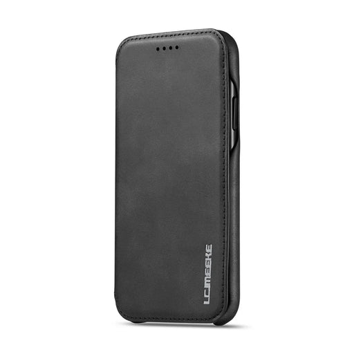 LC.IMEEKE for iPhone 11 6.1 inch (2019) Retro Style Leather Card Holder Phone Casing - Black - 2
