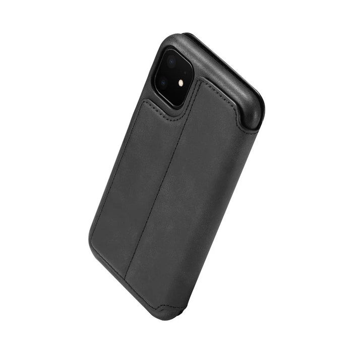 LC.IMEEKE for iPhone 11 6.1 inch (2019) Retro Style Leather Card Holder Phone Casing - Black - 5
