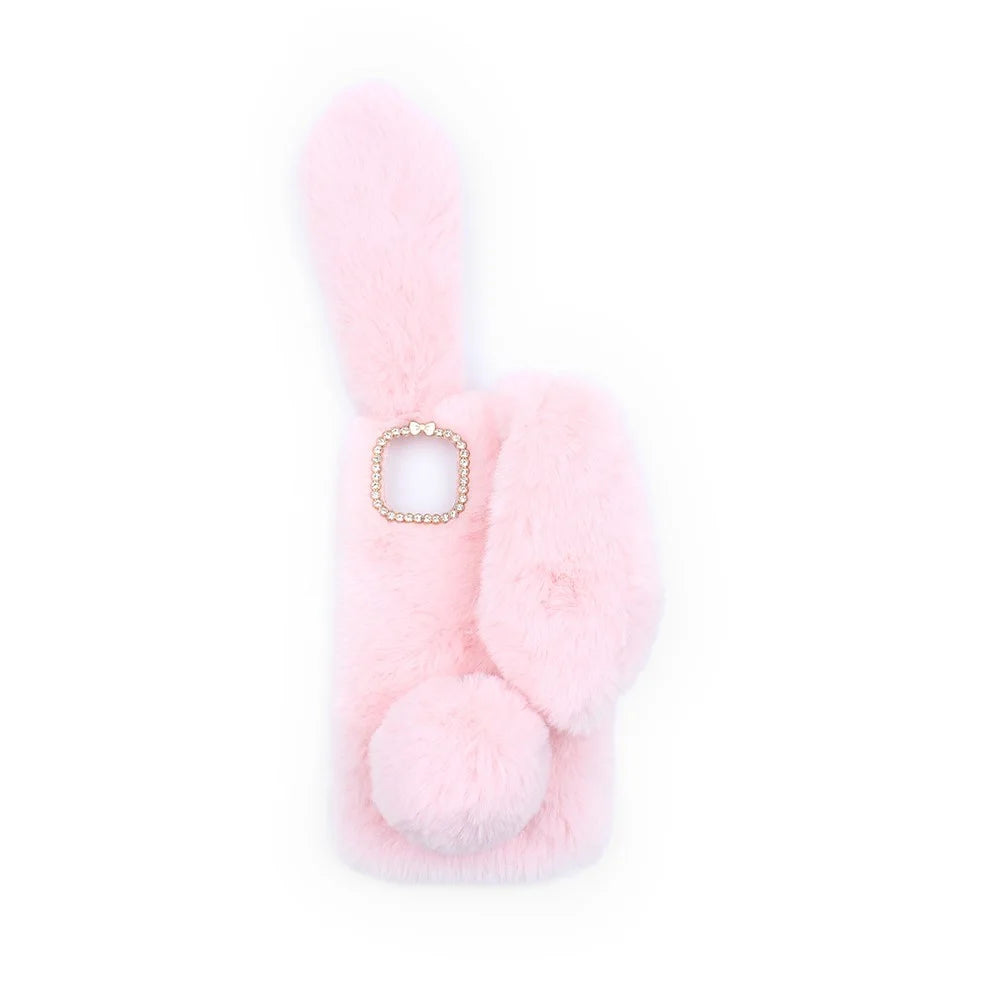 Adorable Long Ears Rabbit Shape Fur Coated Soft TPU Phone Case for iPhone 11 Pro Max 6.5 inch (2019) - Pink - 2