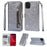 Flash Powder Zippered Stand Leather Wallet Cover with Strap for iPhone 11 6.1-inch (2019) - Silver - 1