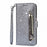 Flash Powder Zippered Stand Leather Wallet Cover with Strap for iPhone 11 6.1-inch (2019) - Silver - 2