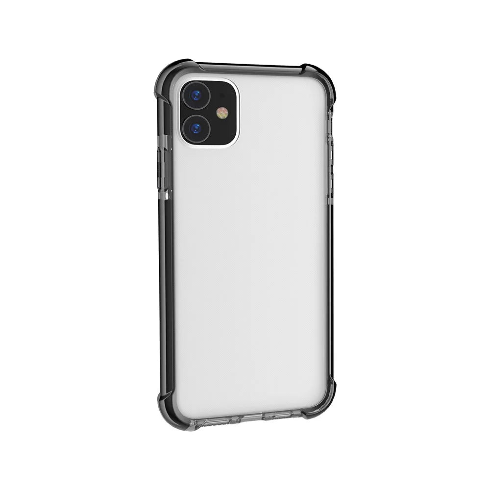 For iPhone 11 6.1 inch Clear Anti-Yellow Shock Absorption Acrylic Protective Phone Case - Black - 3