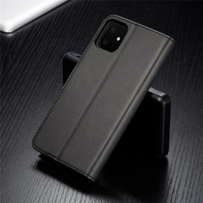 LC.imeeke PU Leather Protective Flip Wallet Case for iPhone 11 6.1-inch (2019) with Adjustable Foldable Stand Design - Black - 5