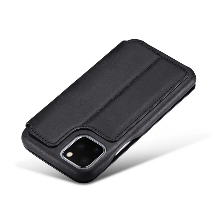 LC.IMEEKE Retro Style Leather Phone Shell with Card Holder for iPhone 11 Pro 5.8-inch (2019) -  Black - 6