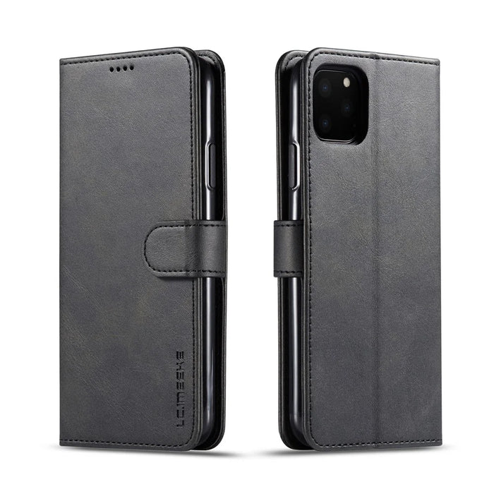 LC.imeeke PU Leather Protective Flip Wallet Case for iPhone 11 Pro Max 6.5-inch (2019) - Black - 1