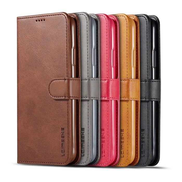 LC.imeeke PU Leather Protective Flip Wallet Case for iPhone 11 Pro Max 6.5-inch (2019) - Black - 6