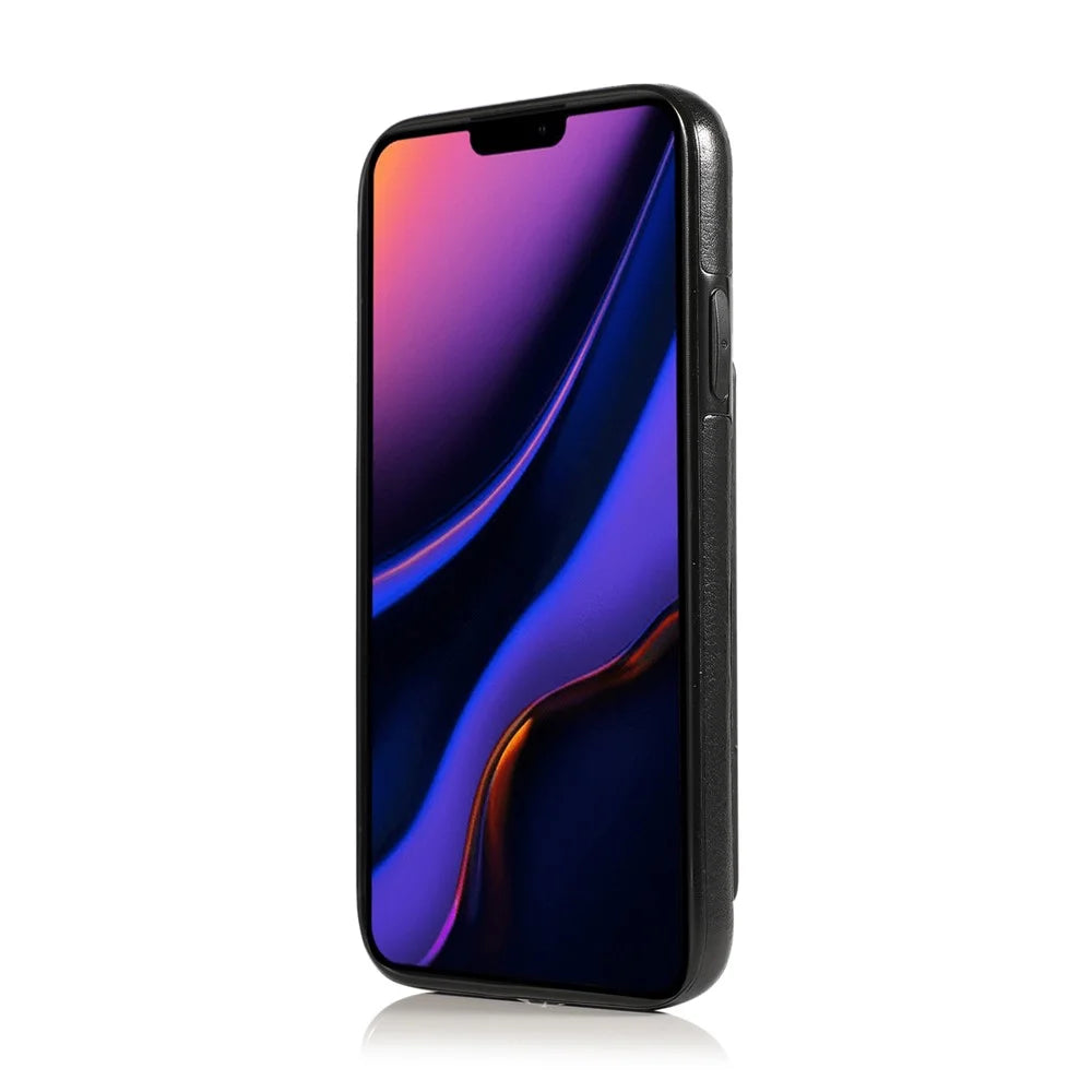 PU Leather + TPU Multiple Card Slots Stand Phone Cover Shell for iPhone 11 6.1 inch (2019) - Black - 7