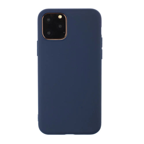 Pure Color Soft TPU Phone Back Case Protective Shell for iPhone 11 6.1 inch - Dark Blue - 1