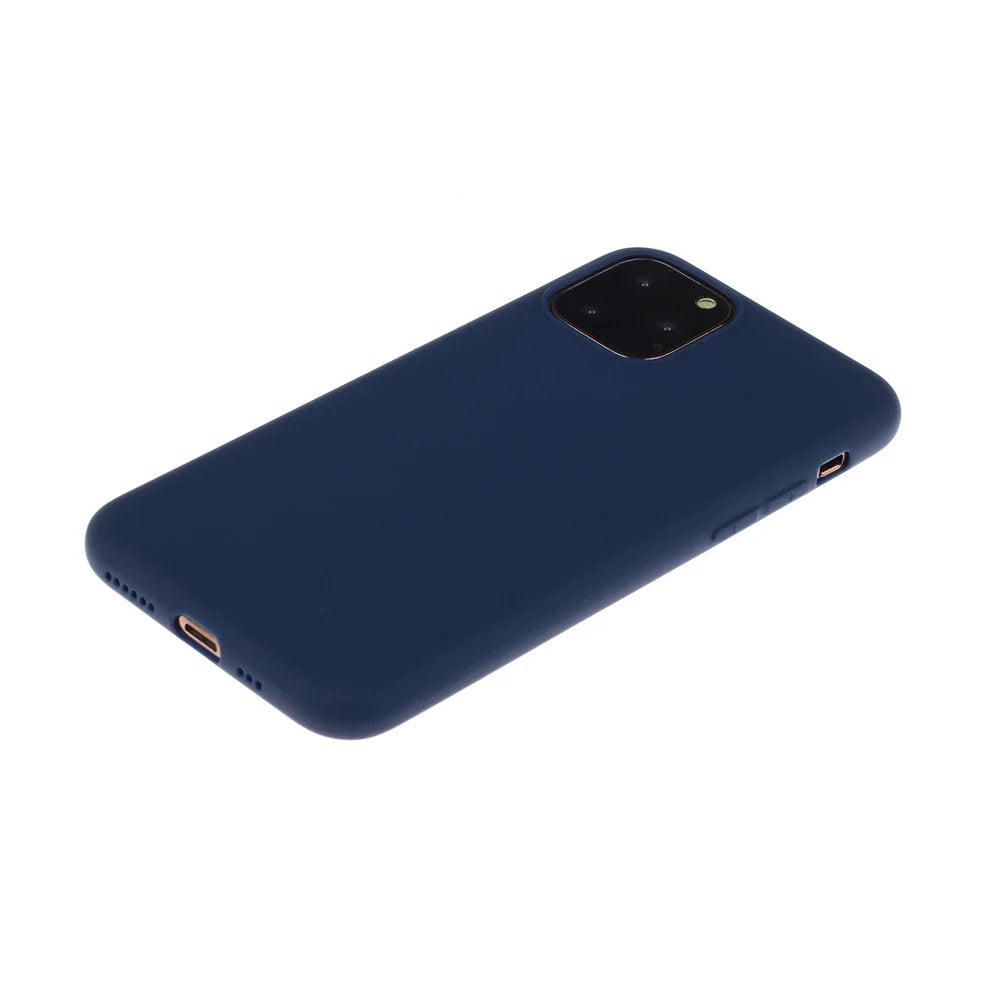 Pure Color Soft TPU Phone Back Case Protective Shell for iPhone 11 6.1 inch - Dark Blue - 2