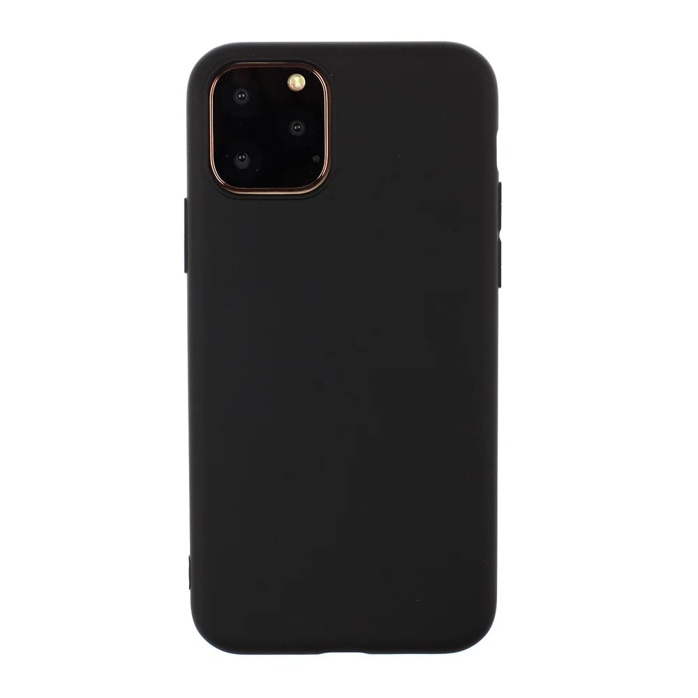 Pure Color Soft TPU Phone Back Protective Case for iPhone 11 Pro 5.8 inch - Black - 1