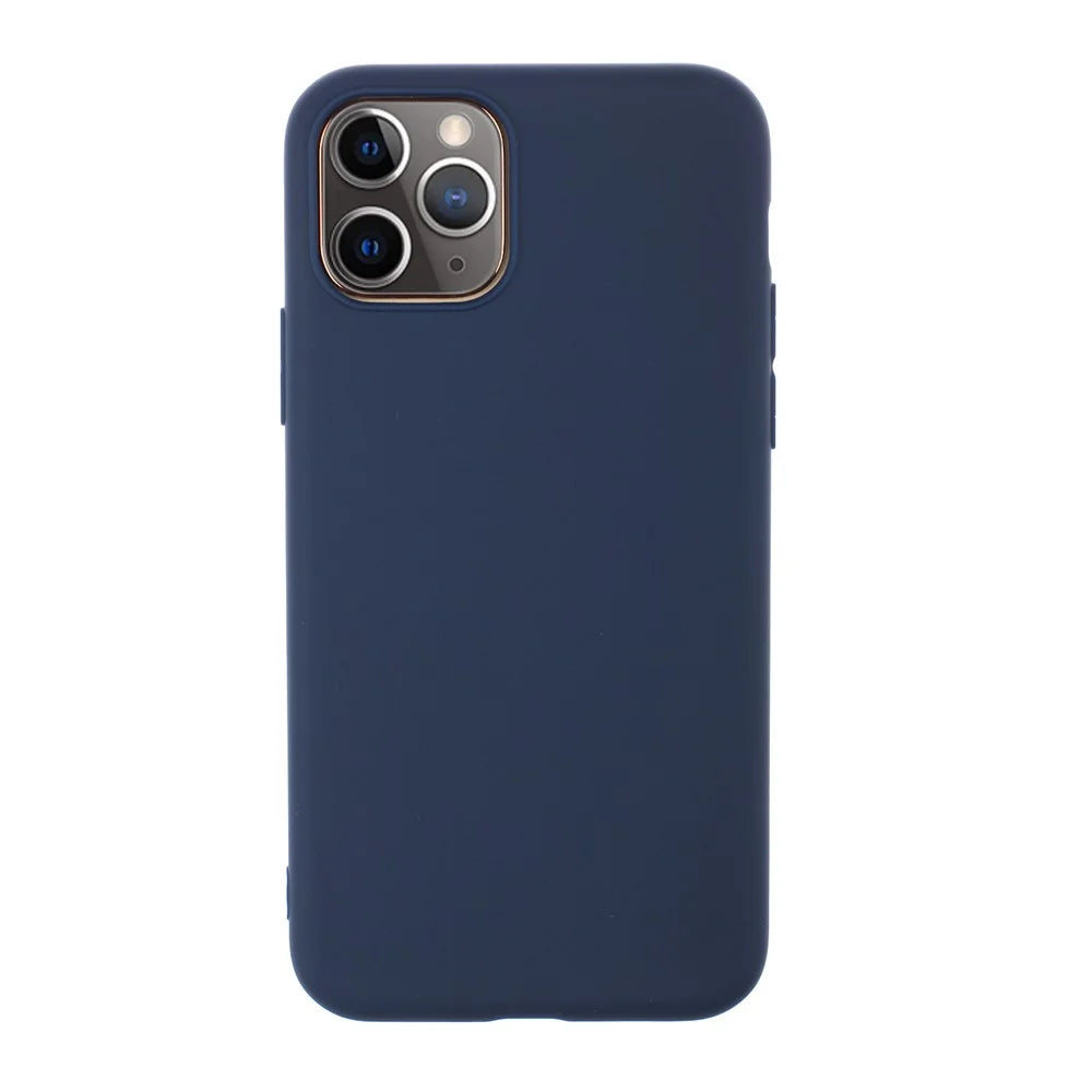 Pure Color Back Cover Soft TPU Phone Case for iPhone 11 Pro Max 6.5 inch - Dark Blue - 1