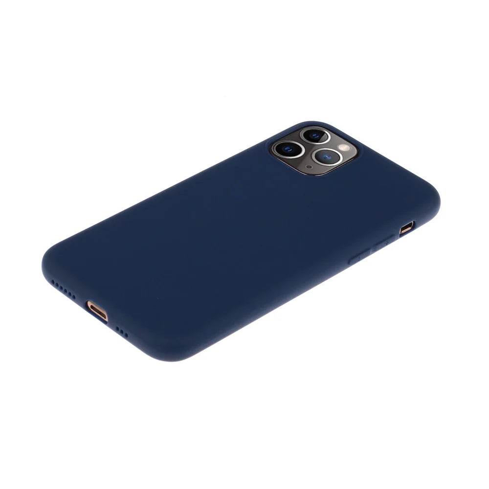Pure Color Back Cover Soft TPU Phone Case for iPhone 11 Pro Max 6.5 inch - Dark Blue - 2