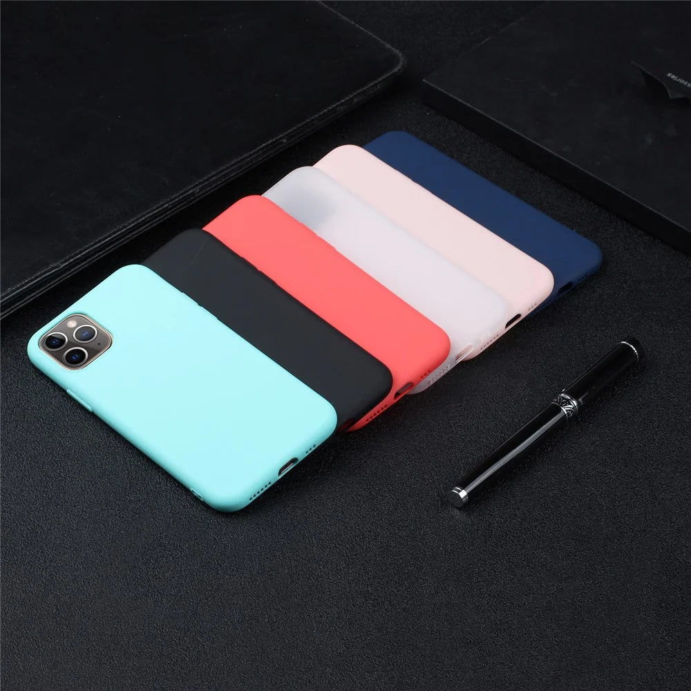 Pure Color Back Cover Soft TPU Phone Case for iPhone 11 Pro Max 6.5 inch - Dark Blue - 5