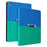New Two-tone Pattern Printing Leather Tablet Case for iPad 9.7-inch (2018)/(2017) - Green/Blue - 1