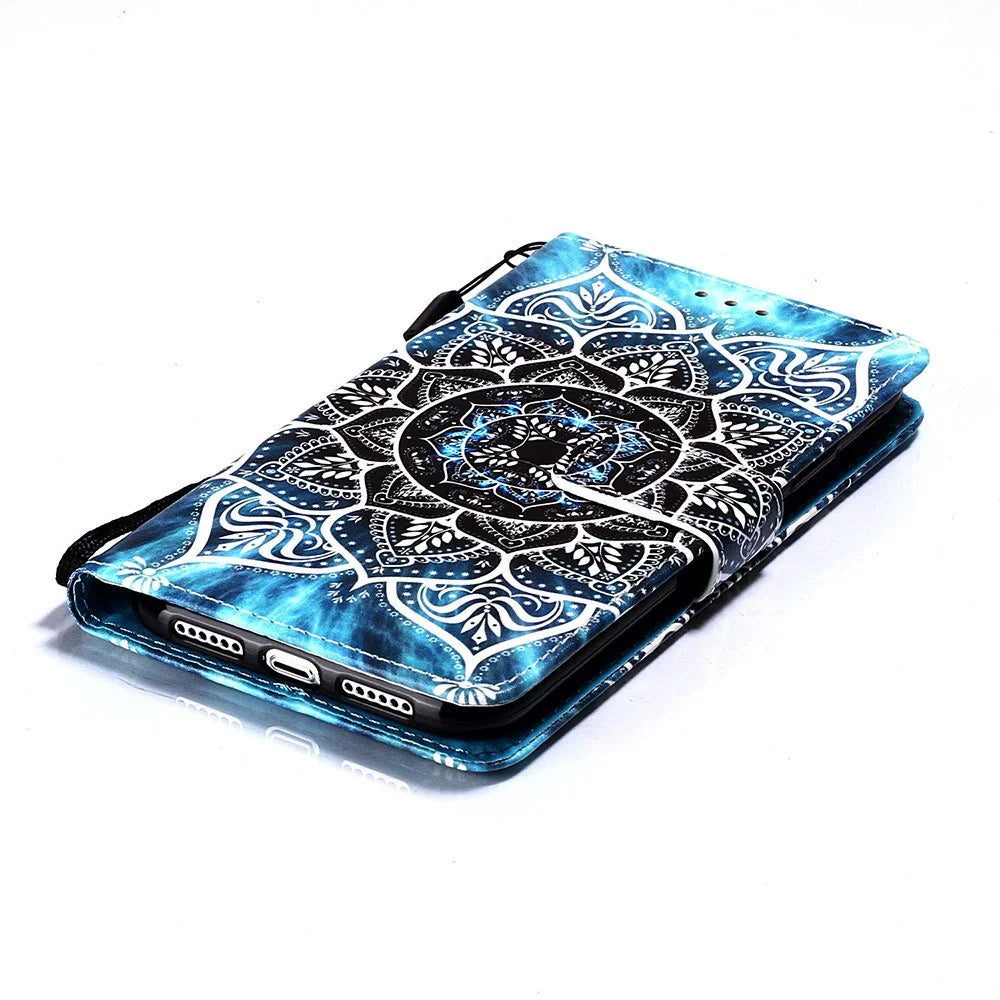 Pattern Printing PU Leather Flip Stand Case for iPhone 11 6.1 inch (2019) - Mandala Flower - 4