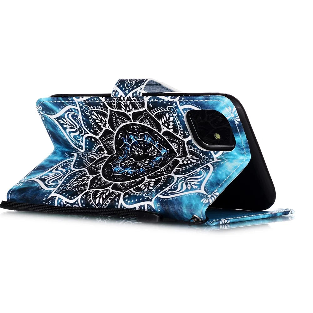 Pattern Printing PU Leather Flip Stand Case for iPhone 11 6.1 inch (2019) - Mandala Flower - 6