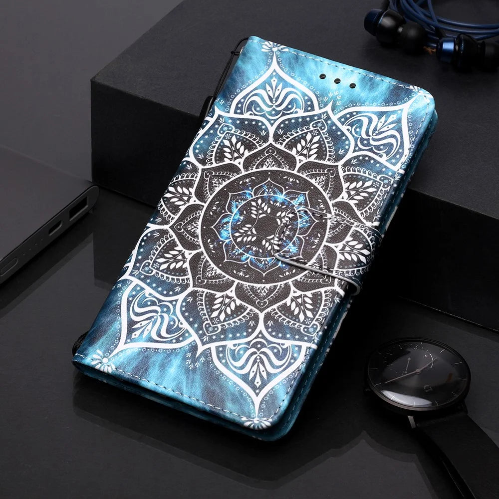 Pattern Printing PU Leather Flip Stand Case for iPhone 11 6.1 inch (2019) - Mandala Flower - 7