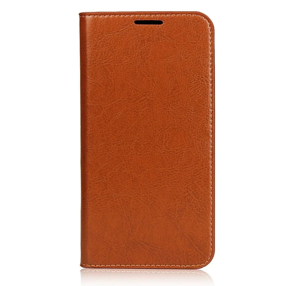 For iPhone 11 Pro 5.8 inch Crazy Horse Skin Genuine Leather Phone Case Wallet Stand Cover - Brown - 2