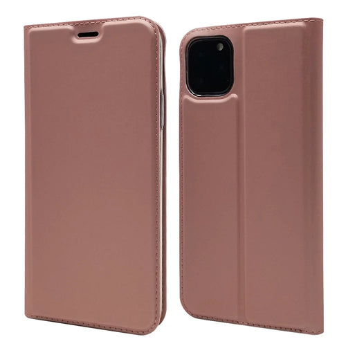 Magnetic Adsorption Leather with Card Slot Case for iPhone 11 Pro 5.8 inch - Rose Gold - 1
