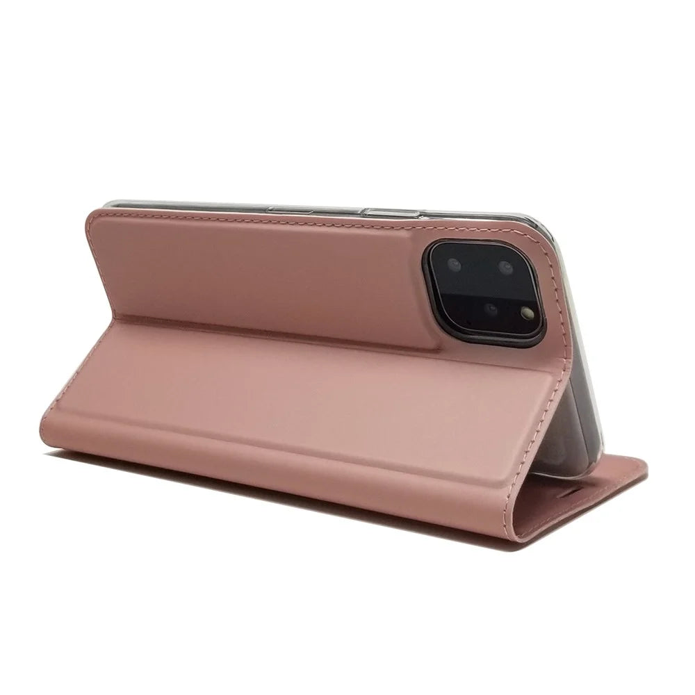 Magnetic Adsorption Leather with Card Slot Case for iPhone 11 Pro 5.8 inch - Rose Gold - 4