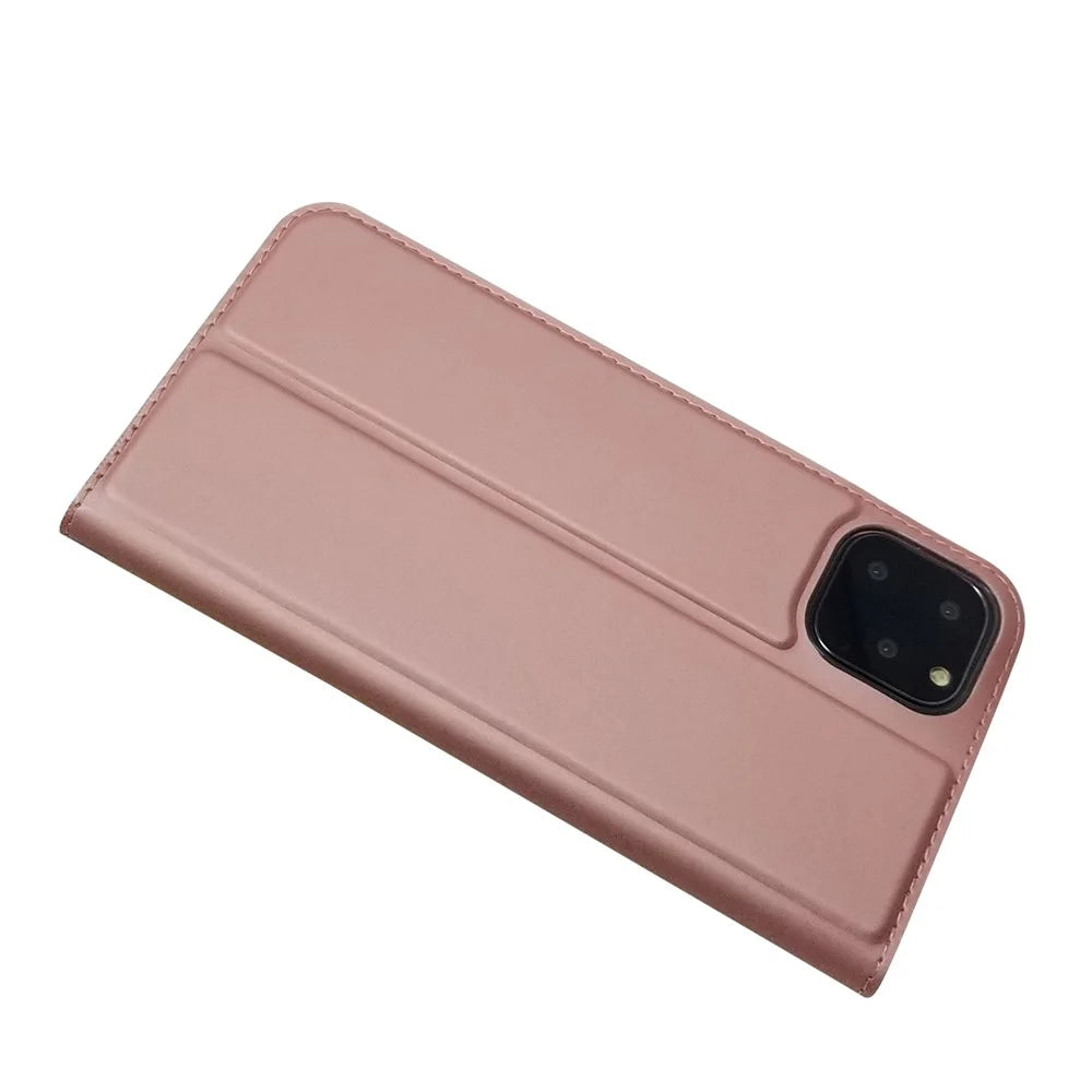 Magnetic Adsorption Leather with Card Slot Case for iPhone 11 Pro 5.8 inch - Rose Gold - 6