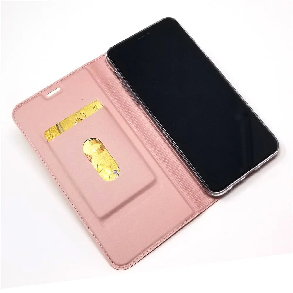 Magnetic Adsorption Leather with Card Slot Case for iPhone 11 Pro 5.8 inch - Rose Gold - 7