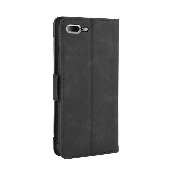 Wallet Stand Flip Leather Case with Multiple Card Slots for iPhone 8 Plus/7 Plus 5.5 inch - Black - 5