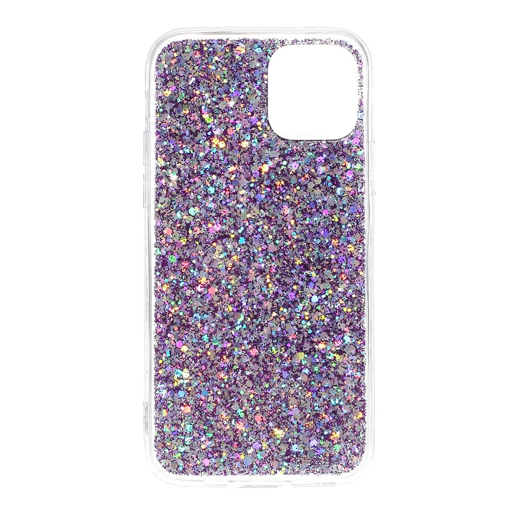 Flash Powder Sequins Acrylic + TPU Hybrid Case for iPhone 11 Pro 5.8 inch (2019) - Purple - 3