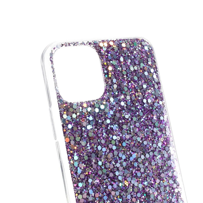 For iPhone 11 Case Powder Sequins TPU Phone Cover - Purple - 4