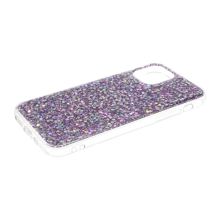For iPhone 11 Case Powder Sequins TPU Phone Cover - Purple - 5