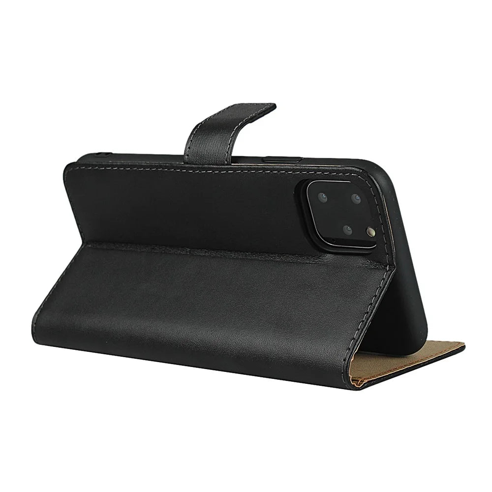 Genuine Leather Wallet Stand Phone Cover for iPhone 11 Pro Max 6.5-inch - 6
