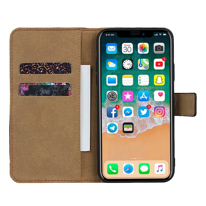 Folio Flip Anti-Scratch Genuine Leather Wallet Stand Phone Cover for iPhone 11 6.1-inch - 4