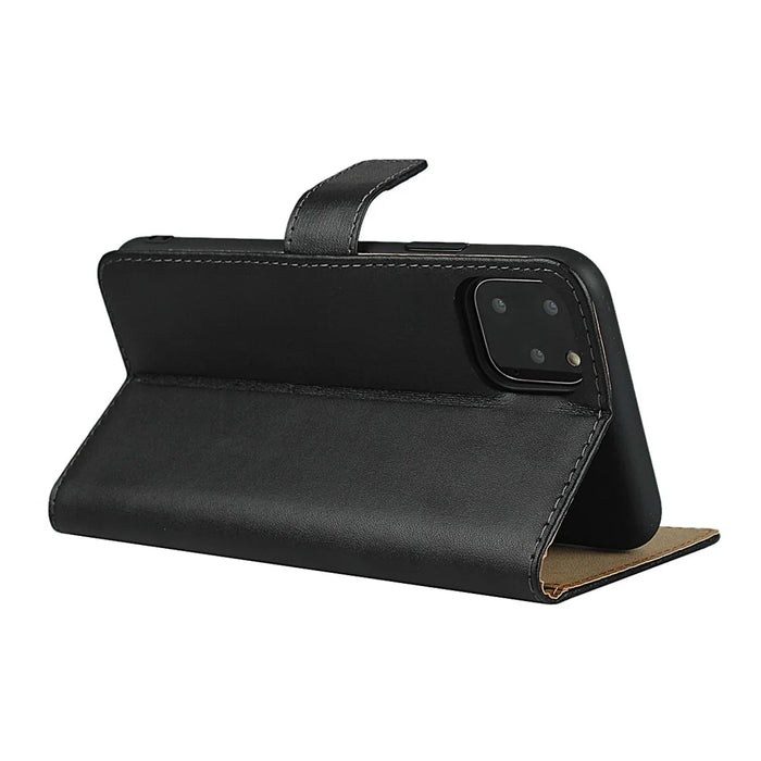 Folio Flip Anti-Scratch Genuine Leather Wallet Stand Phone Cover for iPhone 11 6.1-inch - 5