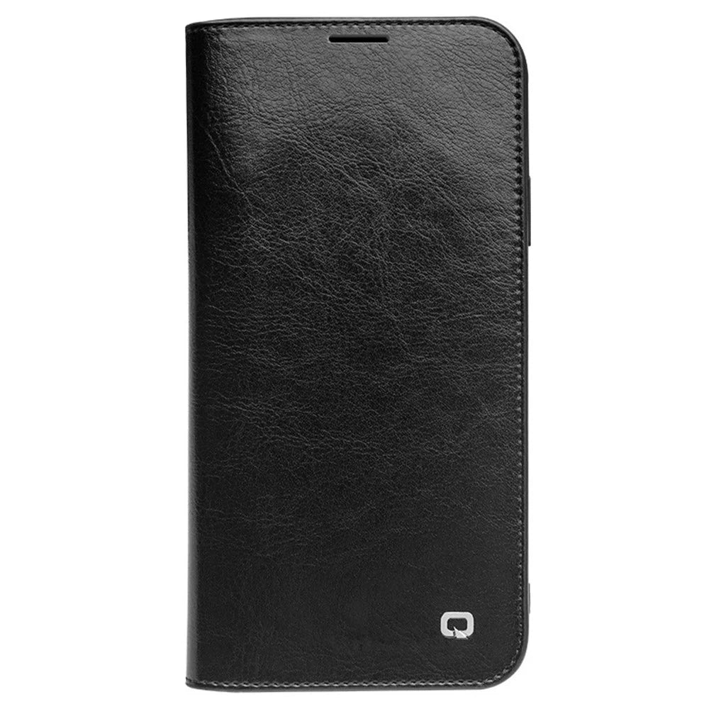 QIALINO For iPhone 11 6.1 inch Phone Case Genuine Cowhide Leather Wallet Protective Cover Shell - Black - 4