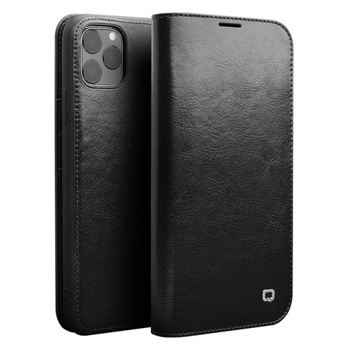 QIALINO Genuine Cowhide Leather Wallet Cover for iPhone 11 Pro 5.8 inch - Black - 1