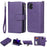 For iPhone 11 Magnetic Leather Case Mobile Cover with Detachable Zipper Wallet Strap - Purple - 2