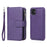For iPhone 11 Magnetic Leather Case Mobile Cover with Detachable Zipper Wallet Strap - Purple - 4