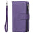 For iPhone 11 Magnetic Leather Case Mobile Cover with Detachable Zipper Wallet Strap - Purple - 5