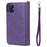 For iPhone 11 Magnetic Leather Case Mobile Cover with Detachable Zipper Wallet Strap - Purple - 6