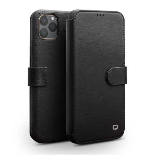 QIALINO Leather Wallet Phone Cover Case for iPhone 11 Pro 5.8-inch - Black - 1