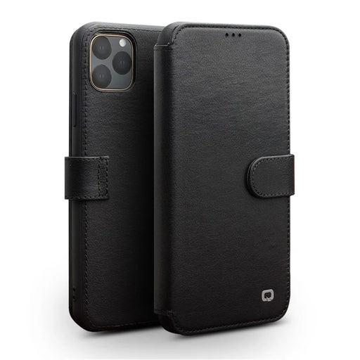 QIALINO Leather Wallet Phone Cover Case for iPhone 11 Pro 5.8-inch - Black - 1