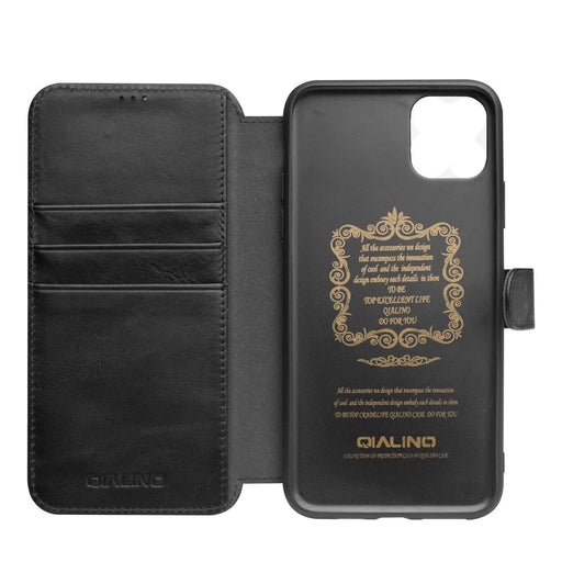 QIALINO Leather Wallet Phone Cover Case for iPhone 11 Pro 5.8-inch - Black - 2