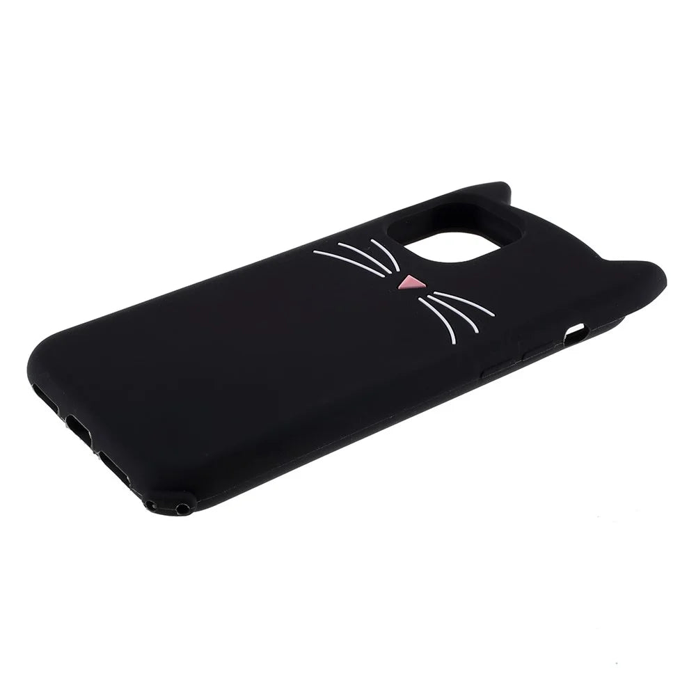 3D Mustache Cat Silicone Soft Case Phone Cover for iPhone 11 6.1 inch - Black - 5